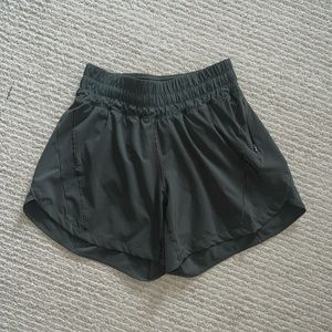 Lululemon track that 5” hunter green shorts